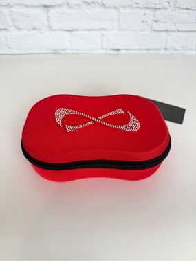 New NFINITY Ultimate Makeup Case Beauty Organizer Portable Dividers Red Stones